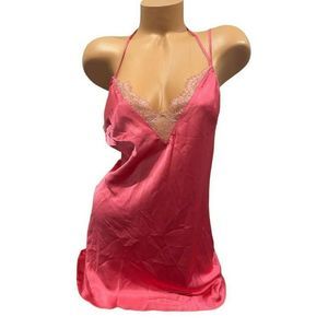 Victoria's Secret Nightgown‎ Coral Pink Lace Chemise Lingerie Nightie Medium